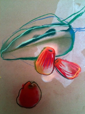 Pomme et courge 30x40