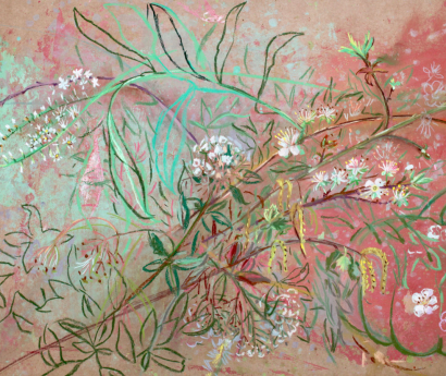 Fleurs et chatons 55x106