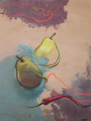 Poires et piments 30X40