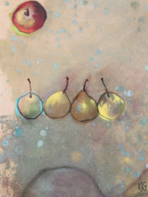 Poires et pomme 30X40