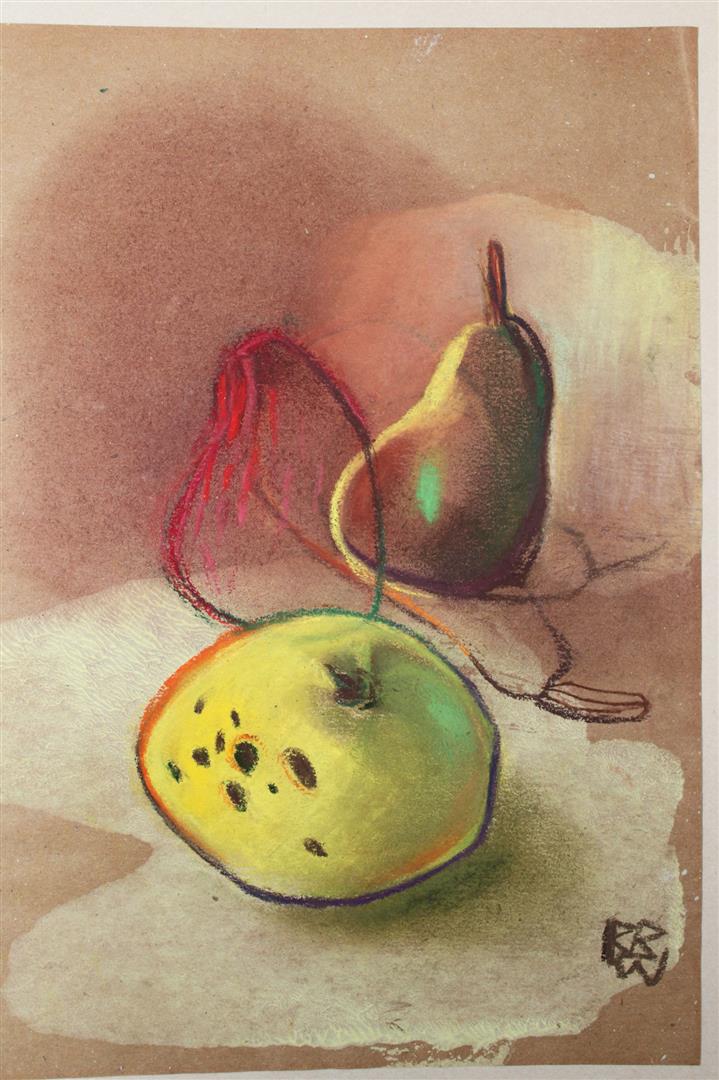 Pomme jaune et poires trio 24x30
