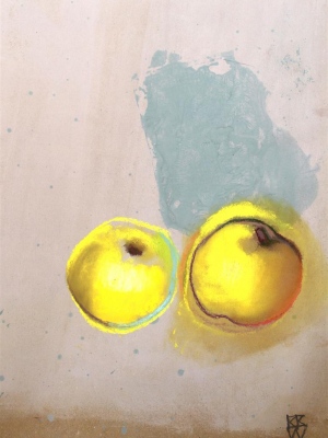 Duo de pommes jaunes 30x40