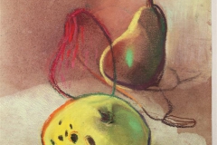 Pomme jaune et poires trio 24x30