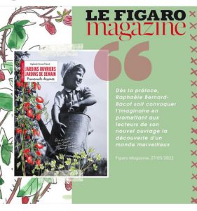 Annonce du livre Jardins ouvriers jardins de demain dans le Figaro Magazine